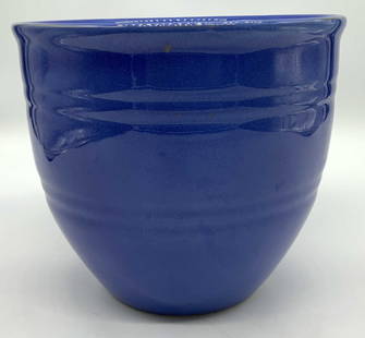 Cobalt Blue Glazed Ceramic Planter/Pot: Cobalt Blue Glazed Ceramic Planter/Pot Ceramic planter that has a cobalt blue color. Surface wear consistent to age use & exposure. Measurements: length 7.5in x width 7.5in x height 6.3in. Ceramic pla