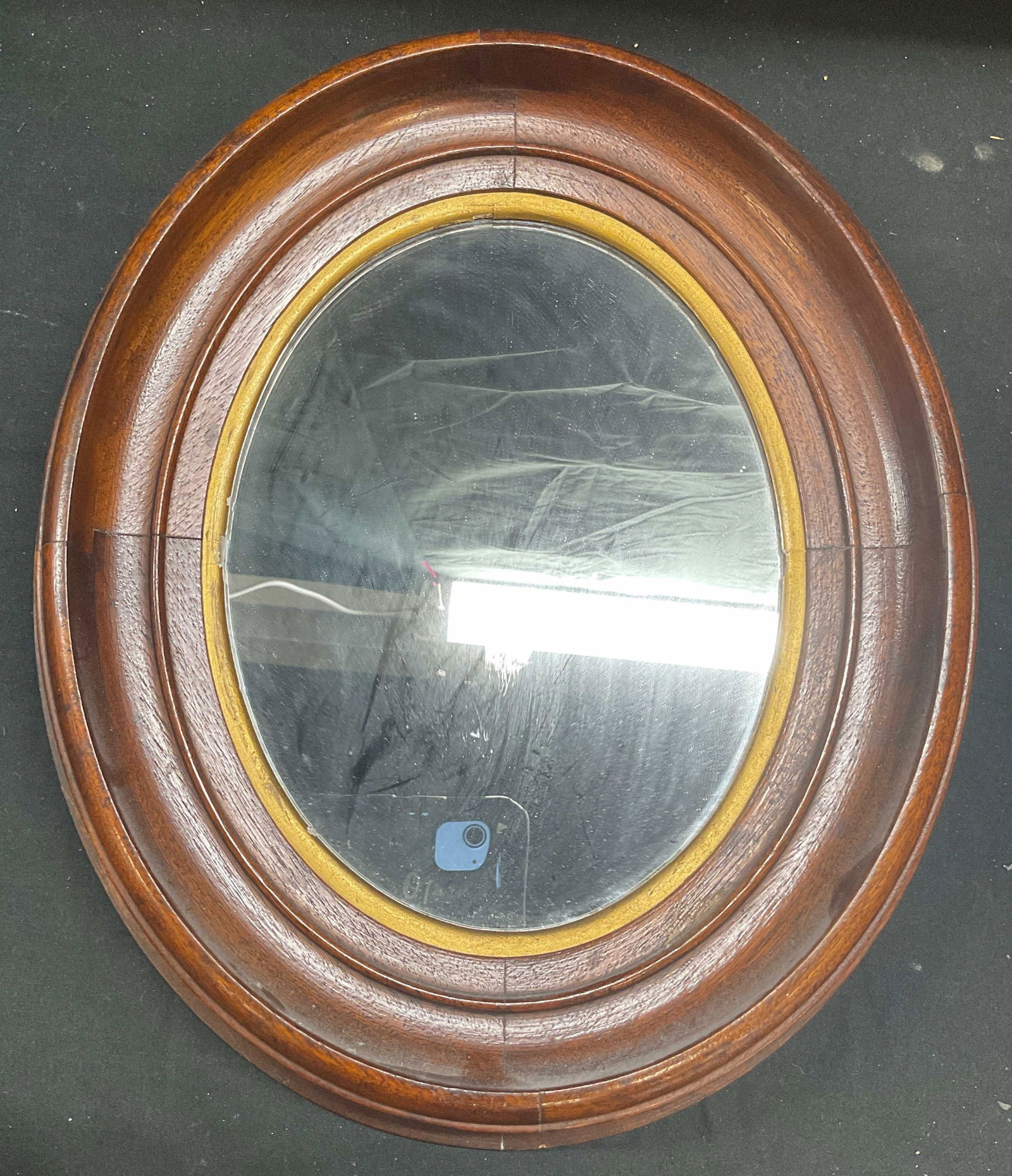 Vintage Oval Gilt Wood Wall Mirror (1 of 6)