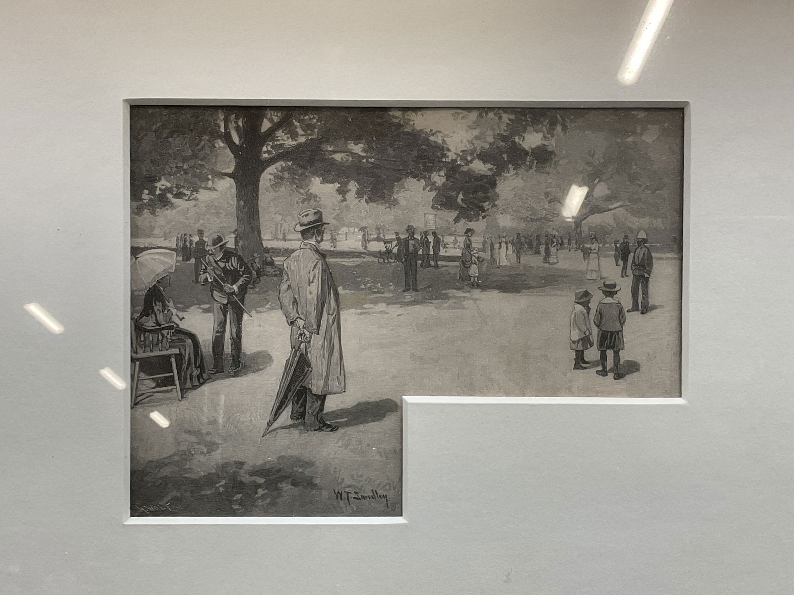 Framed Signed H Wolf Antique Wood Engraving (1 of 6)