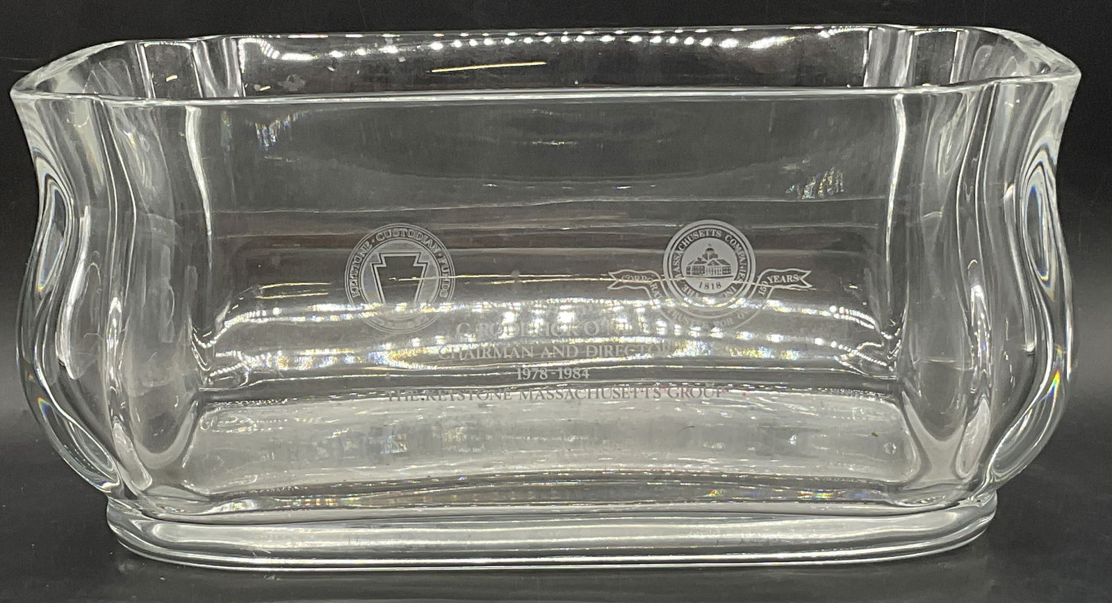 BACCARAT FRANCE Engraved Crystal Vessel (1 of 8)