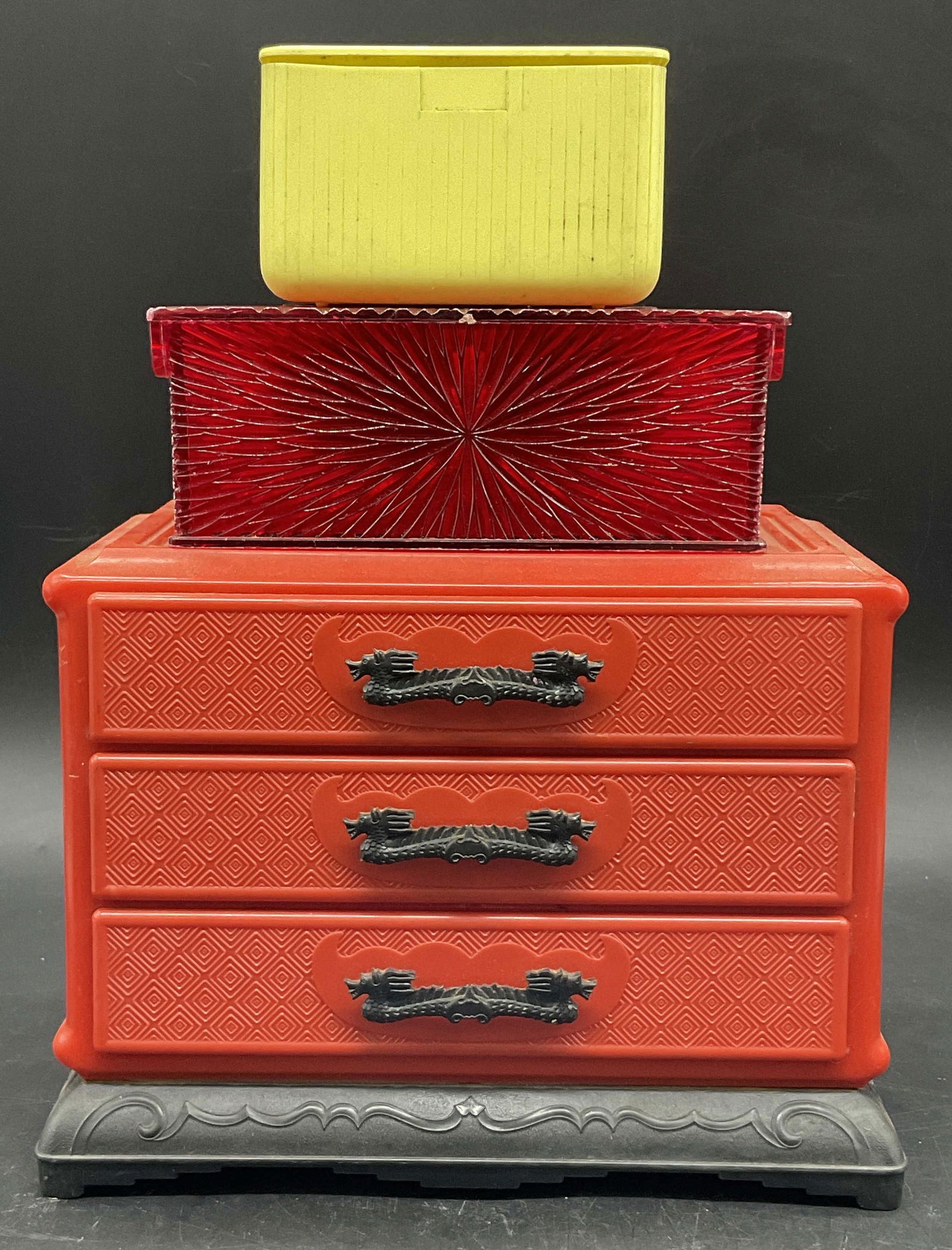 3 Vintage Trinket Boxes & Tabletop Jewelry Chest (1 of 11)