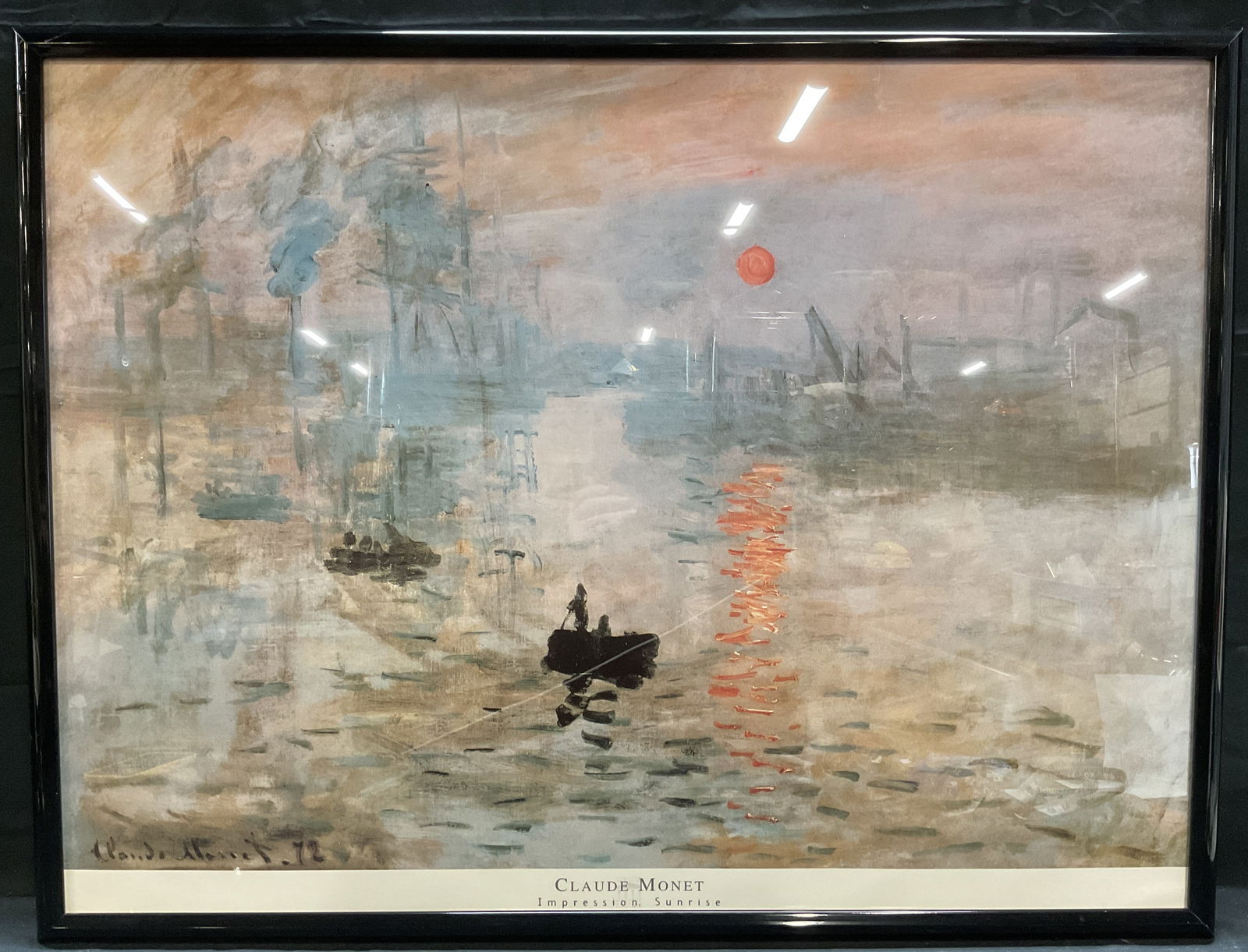 Framed Claude Monet Sunrise Lithograph (1 of 6)