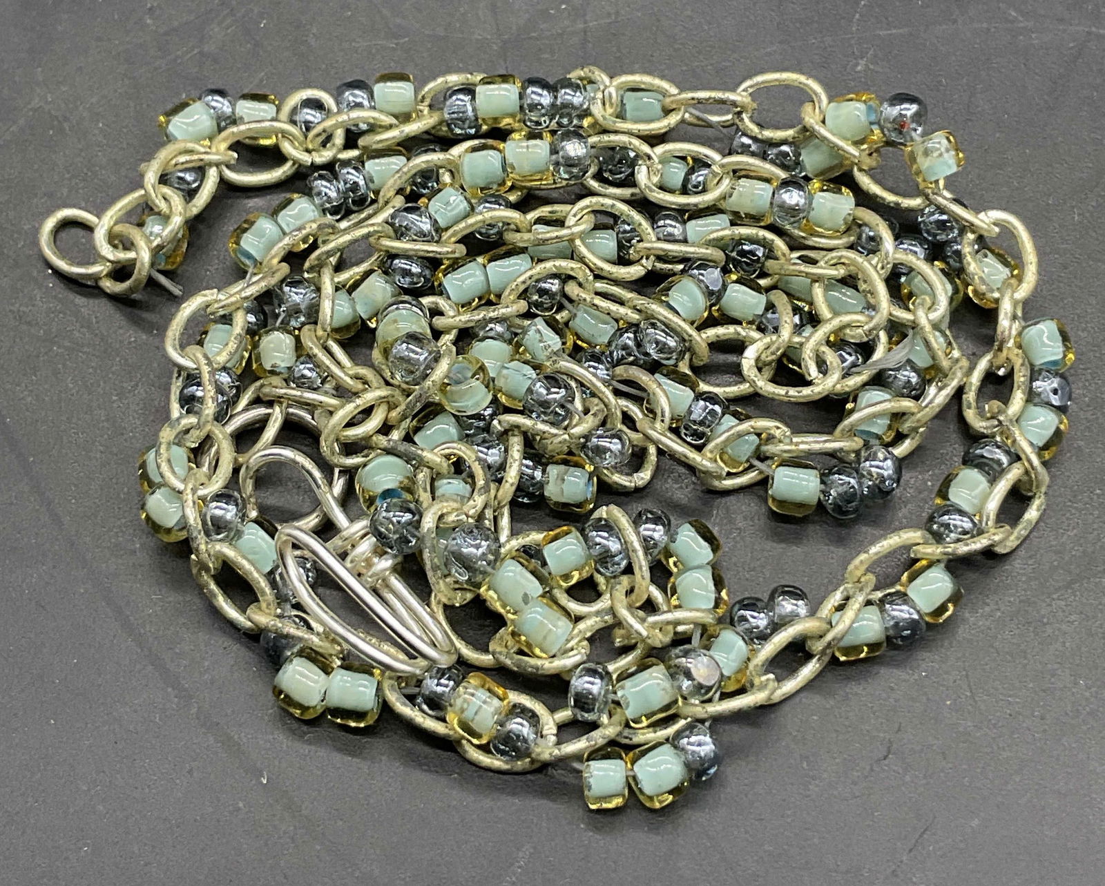 Vintage Handmade Beaded Chain Choker Necklace (1 of 7)