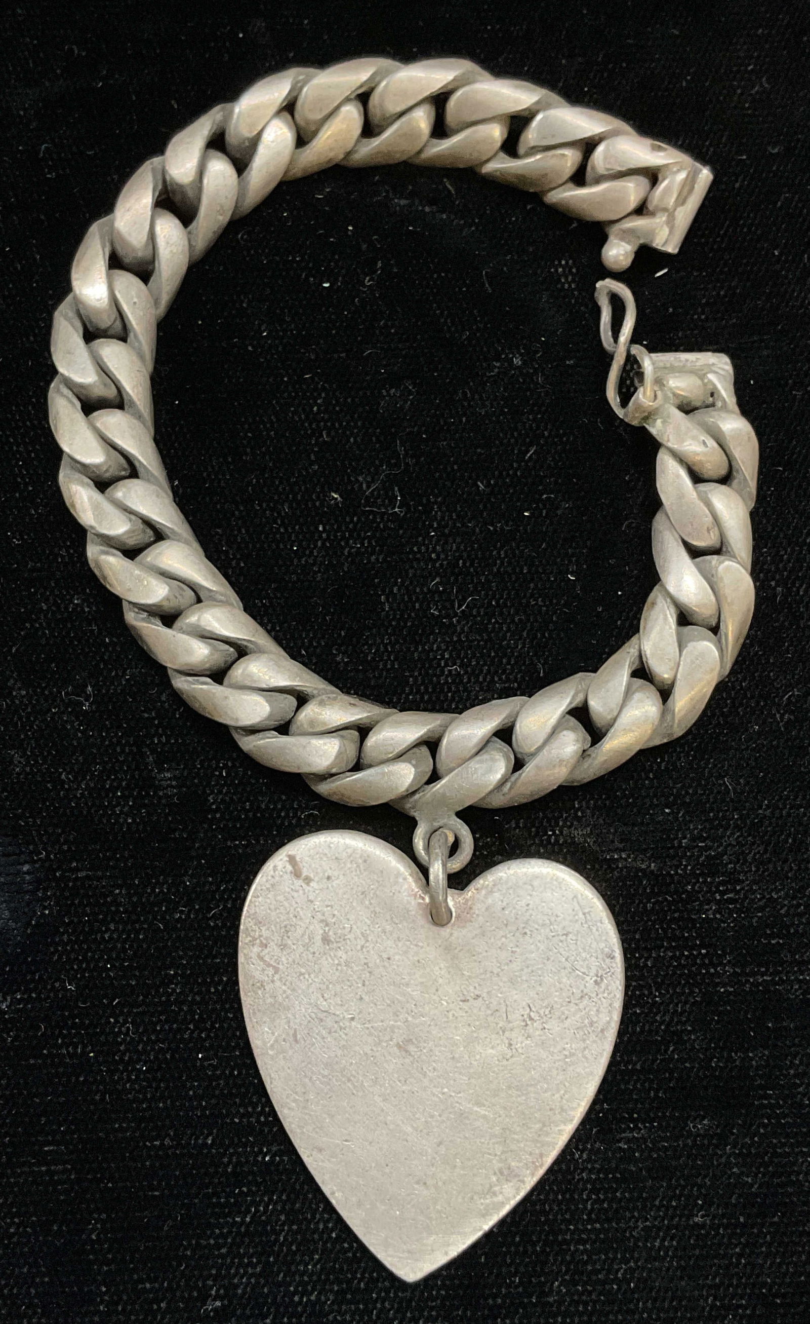 Vtg Sterling Silver Heart Bracelet, Mexico (1 of 6)