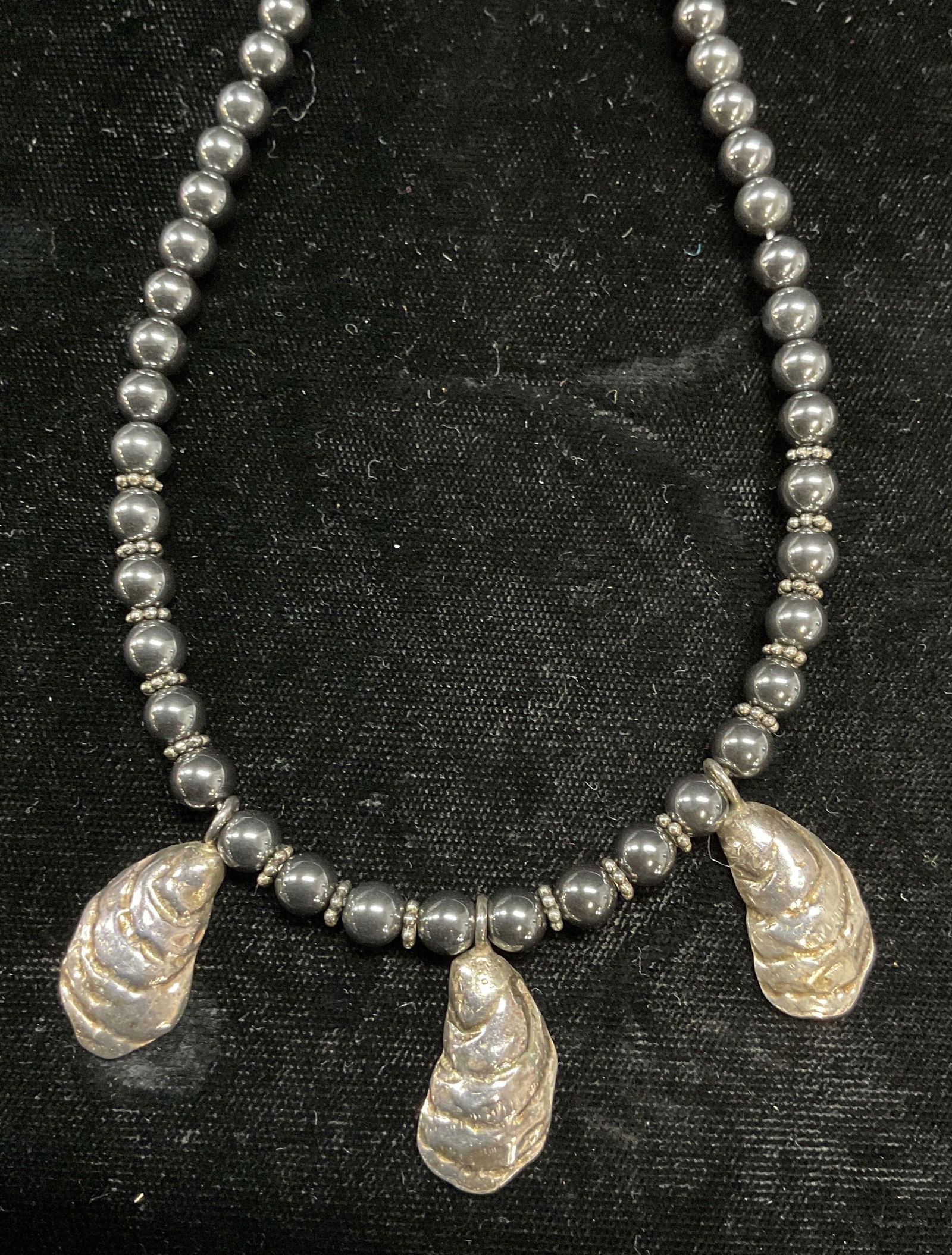 Sterling Silver Oyster Shell Pendant Necklace (1 of 6)