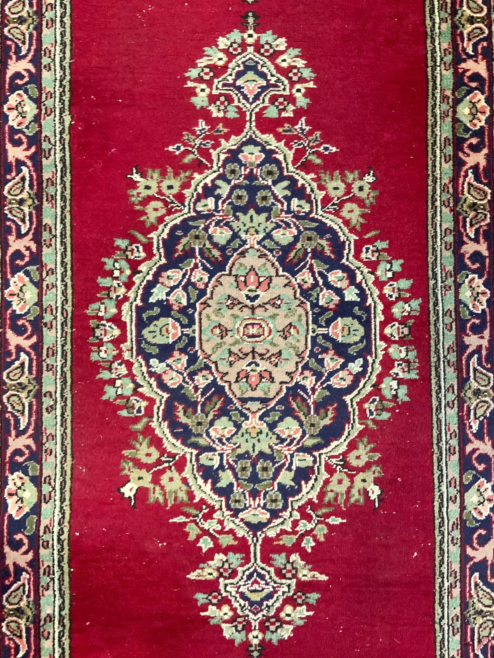 Vntg Handmade Oriental Wool Runner W Fringes (1 of 8)