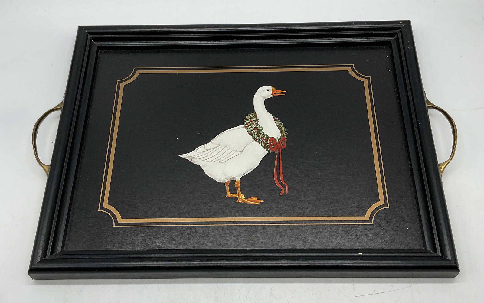 Pimpernel Duck & Holly Wreath Wood Tray England (1 of 7)