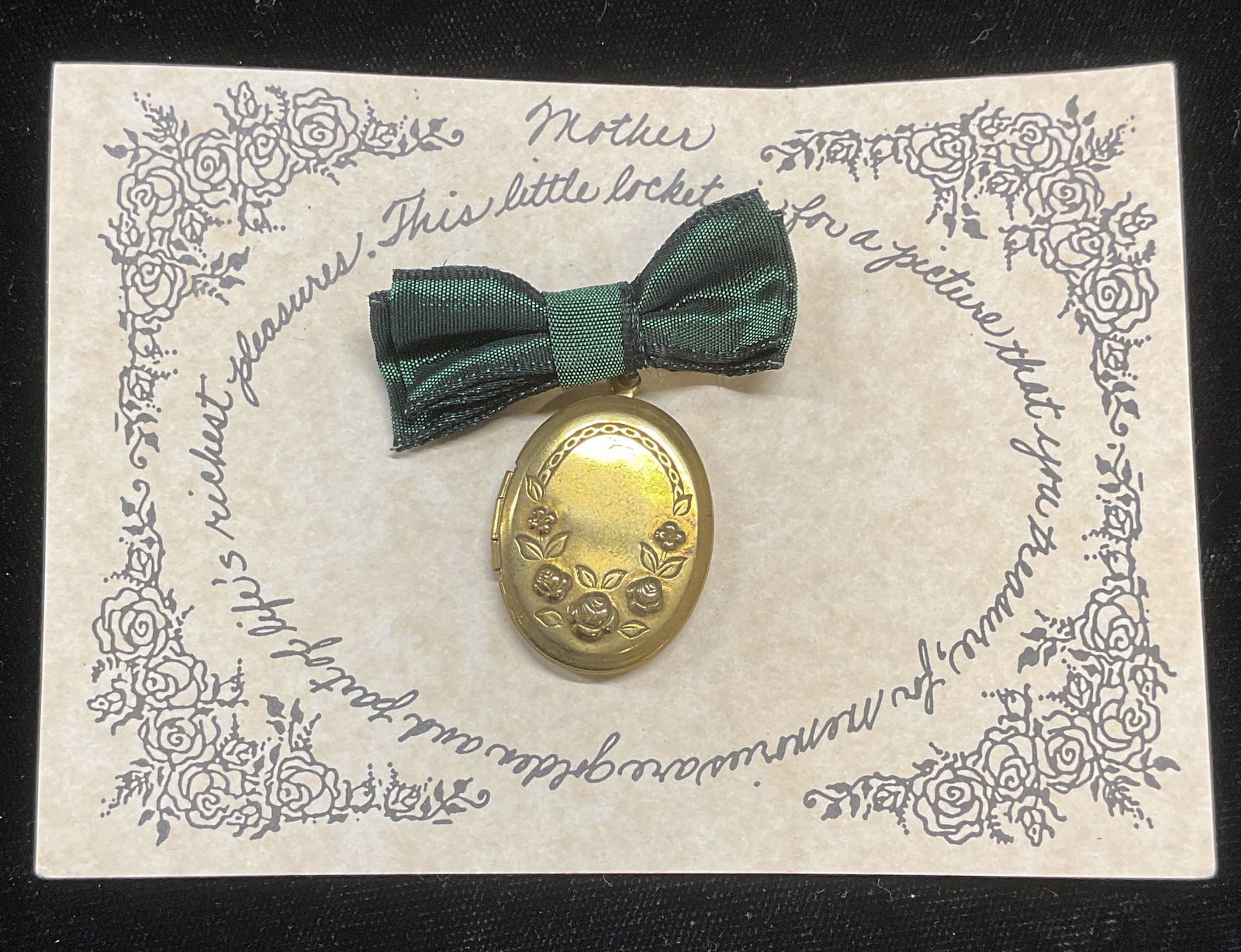 Marycana Gold Tone Bow Ribbon Locket Brooch (1 of 6)