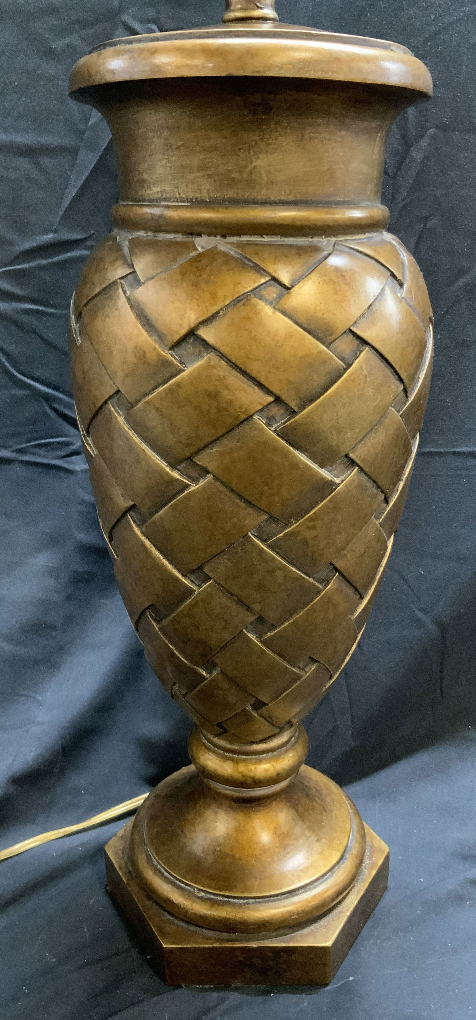 Vintage Gilt Resin Braided Table Lamp (1 of 8)