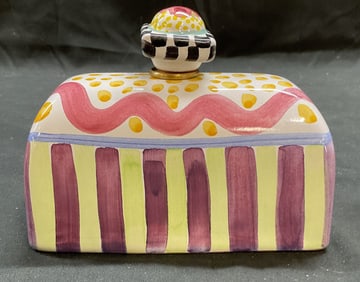 Mackenzie Childs Pottery Butter Dish Lid