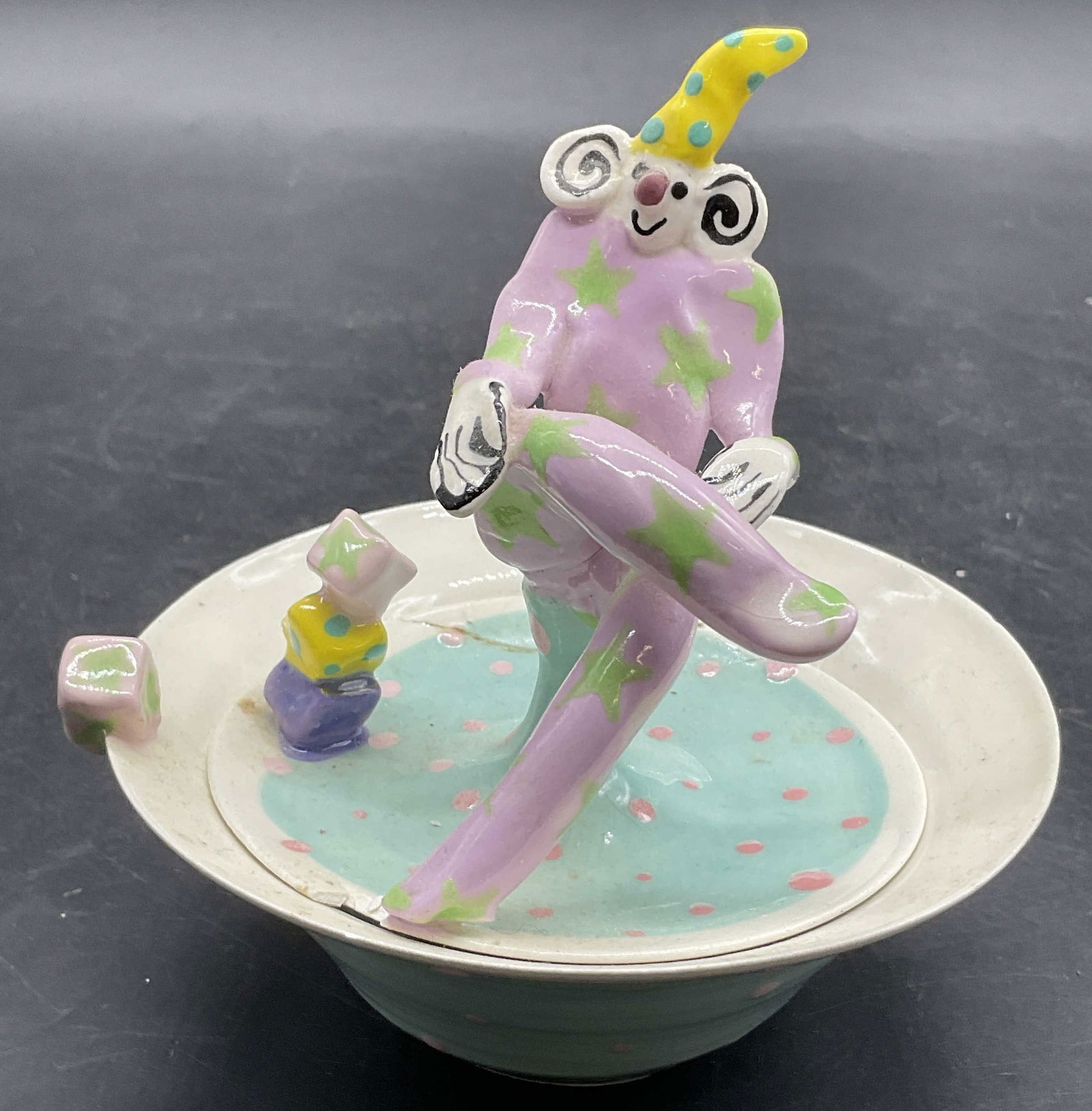 EILENE 83 Vntg Handmade Pottery Trinket Dish, Lid (1 of 8)