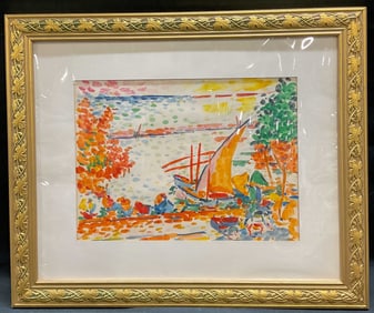 Framed Derain Sailboat Landscape Print