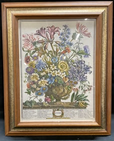 Framed Fletcher October 12 Months of Flowers Print