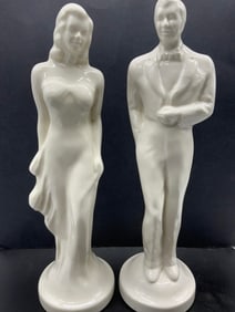 Pair Bride & Groom Wedding Porcelain Figurines