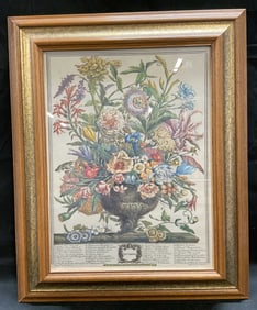 Framed Fletcher September 12 Months Flowers Print