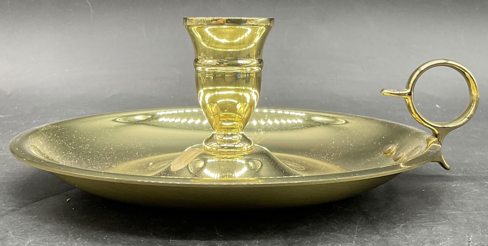 Vintage Portable Brass Candle Holder Chamberstick (1 of 7)