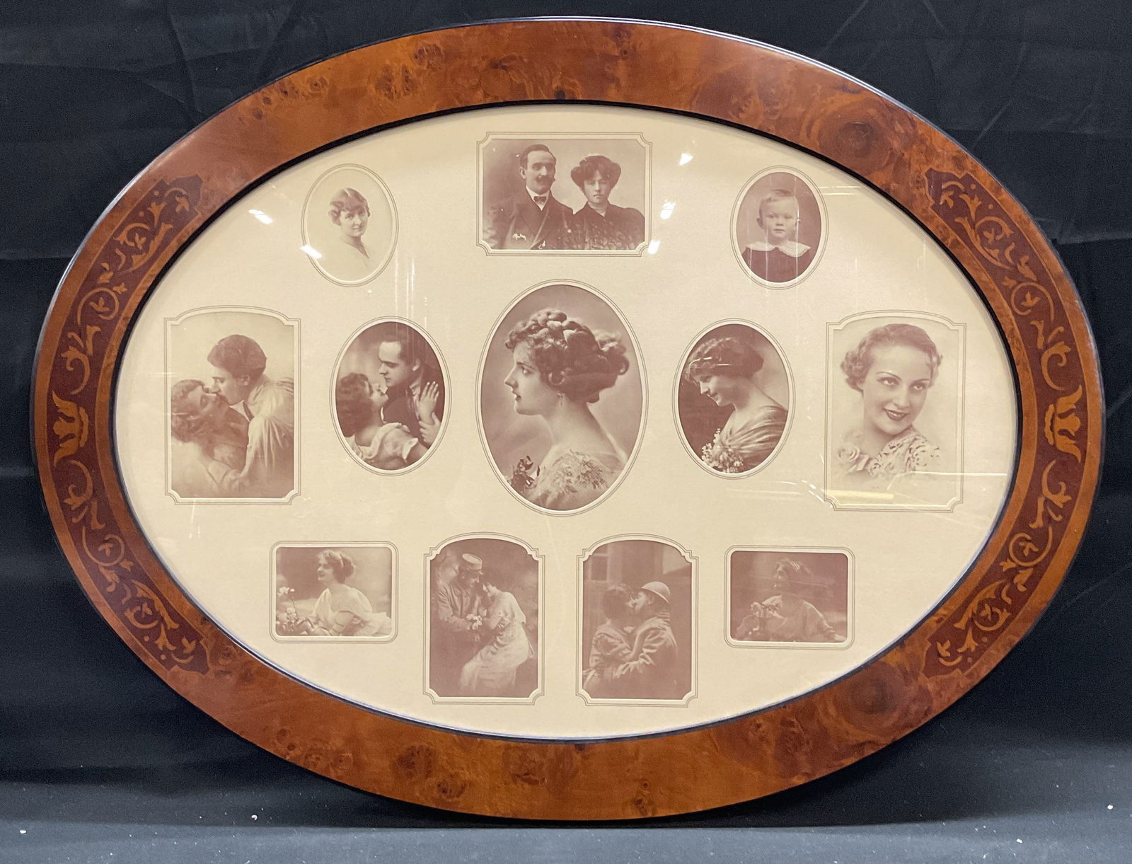 HORCHOW Oval Burl Wood Finish Picture Frame Italy (1 of 7)