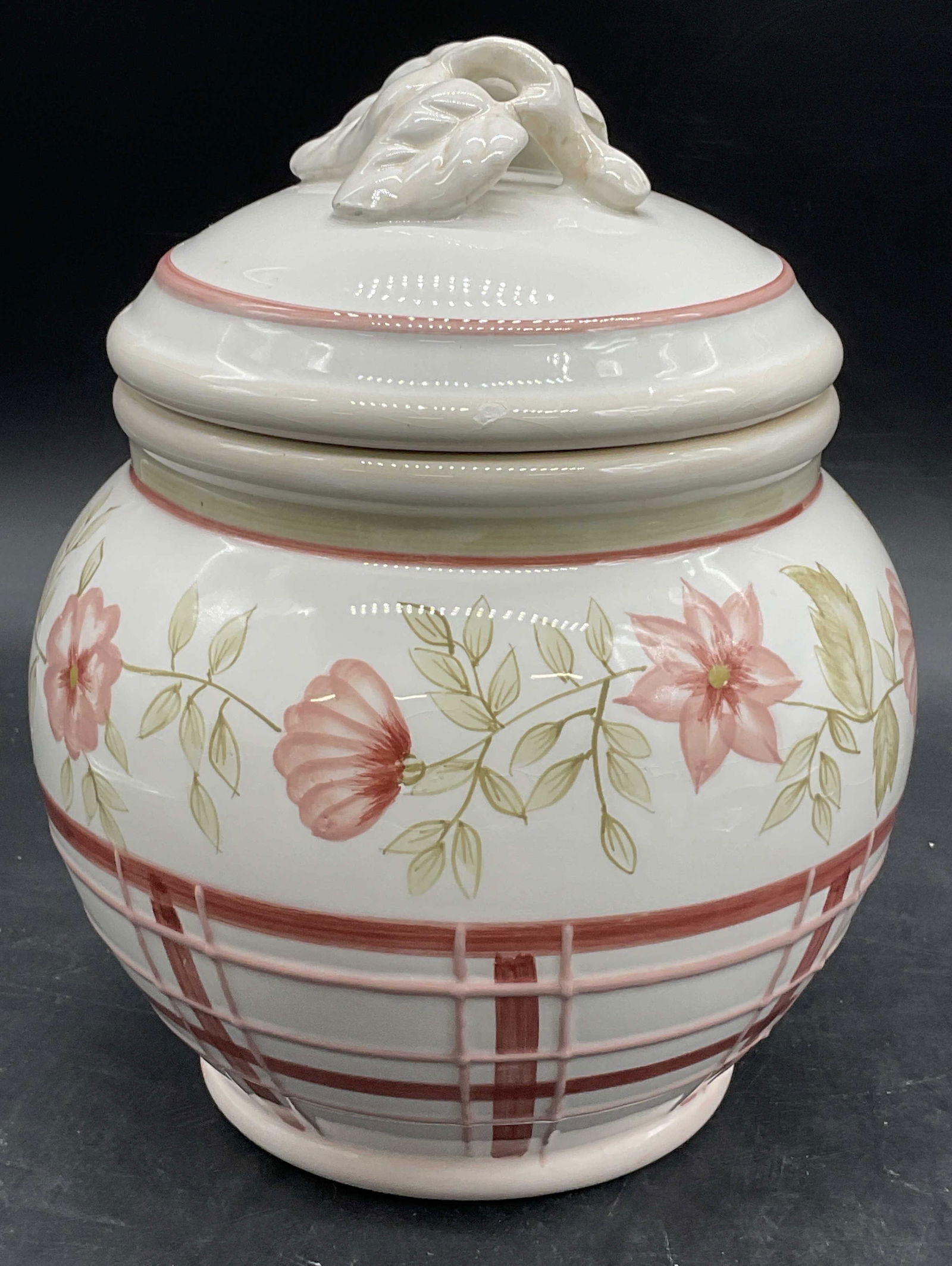 WAVERLY NORFOLK ROSE Hand Painted Ceramic Jar (1 of 7)