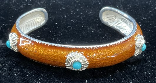Vtg Joseph Esposito Sterling Silver Cuff Bracelet