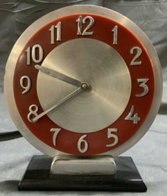 Vintage Metal Art Deco Mantel Clock