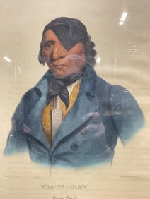 Antq 1886 Waa Pa Shaw Sioux Chief Lithograph