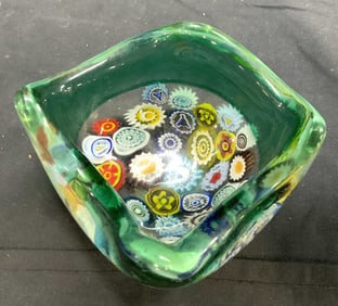MURANO Vintage Art Glass Millefiori Bowl