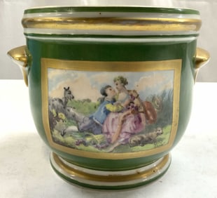 SEVRES Hand Painted Porcelain Planter FRANCE
