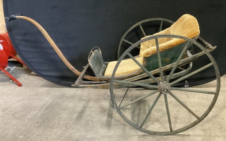 Antique Wooden Baby Stroller / Pram W Uph Seat