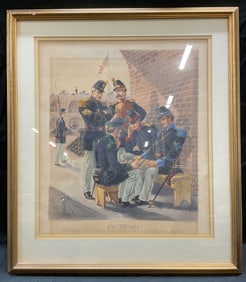 Antq 1885 Ogden Fort R&R Checkers Lithograph