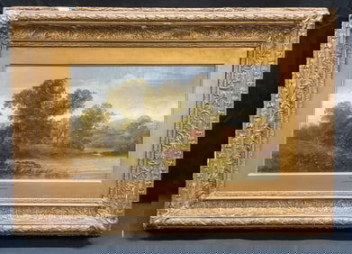 Antq Alfred Vickers Near Stockbridge Oil Painting