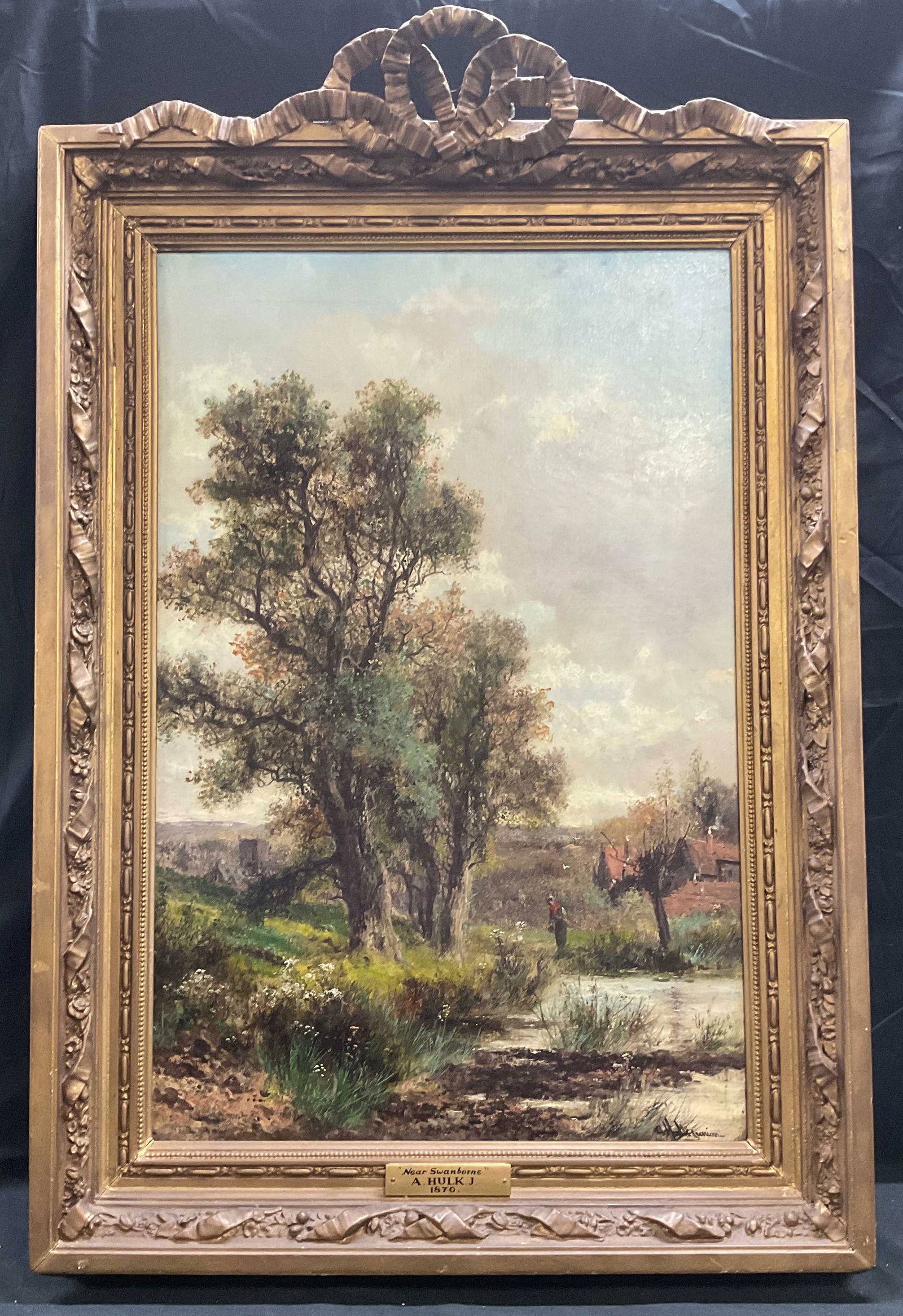 Antique A Hulk Jr Near Swanborne Oil Painting 1870 (1 of 7)