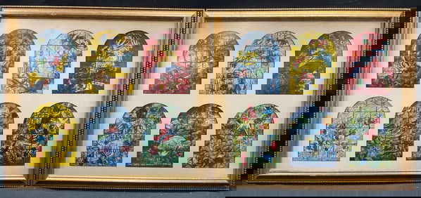 Framed Chagall Twelve Tribes of Israel Lithos