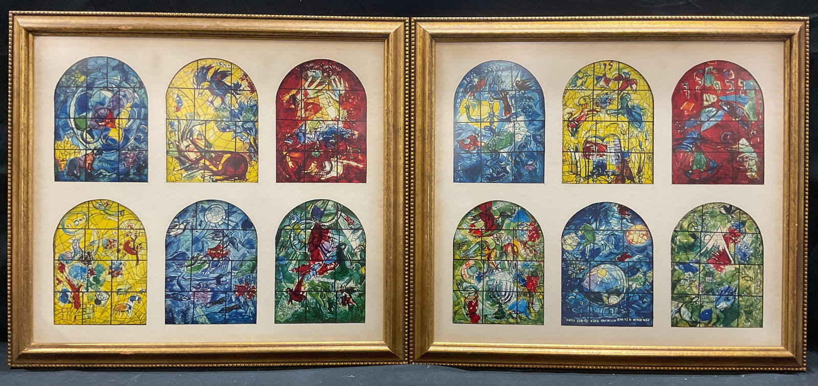 Framed Chagall Twelve Tribes of Israel Lithos (1 of 6)