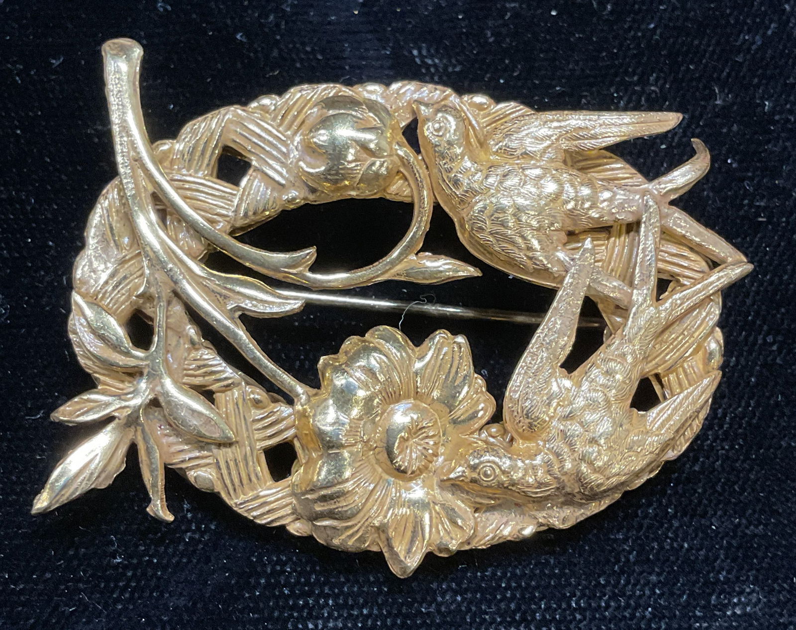 Vintage Miriam Haskell Birds & Flower Brooch (1 of 6)