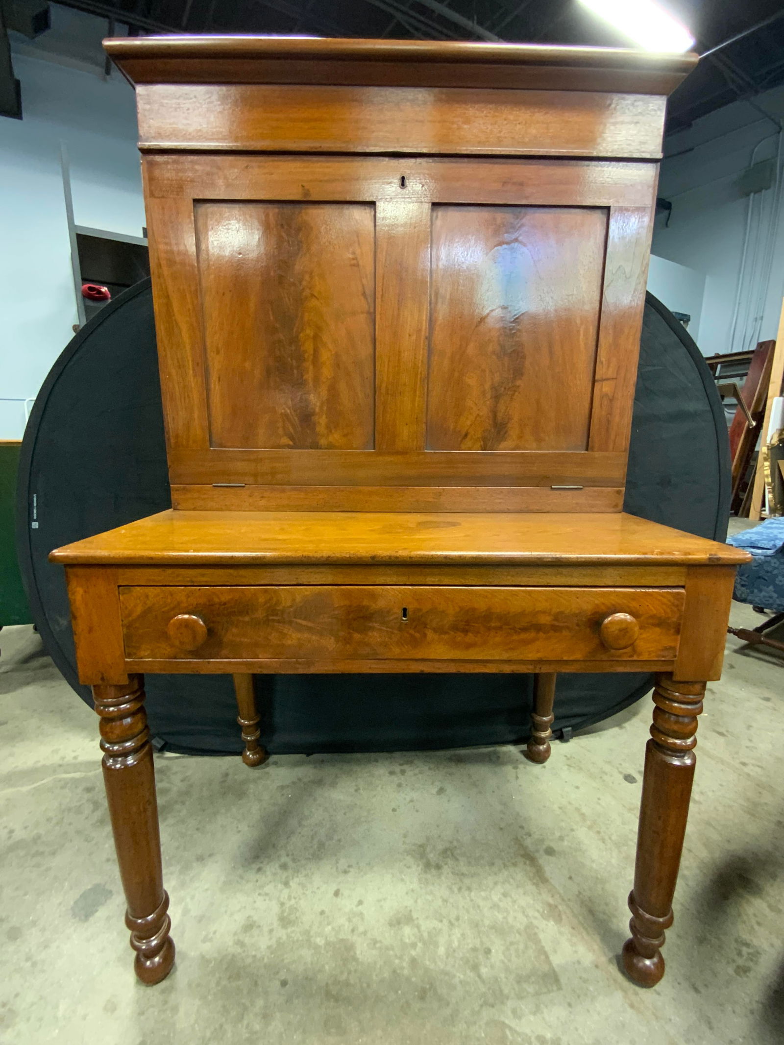 Antq Wooden Primitive Plantation Desk S Drawer (1 of 10)