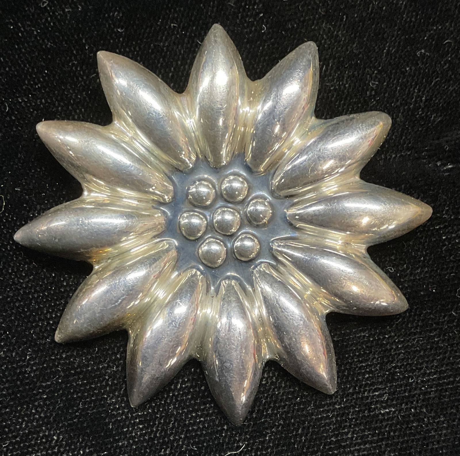 MWS Sterling Silver Flower Brooch, Mexico (1 of 6)