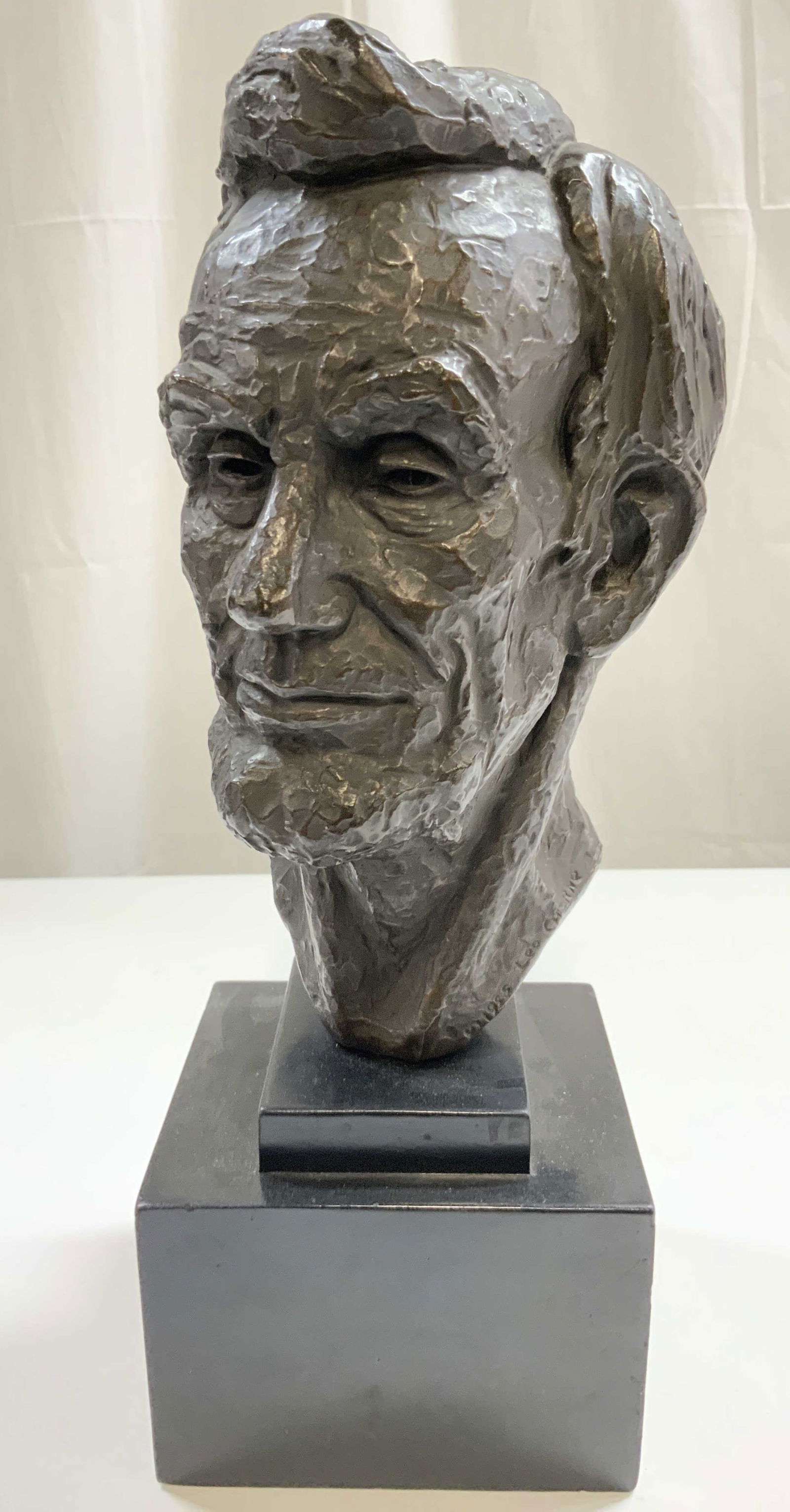 LEO CHERNE Bronzed Resin Bust Abraham Lincoln 1985 (1 of 10)