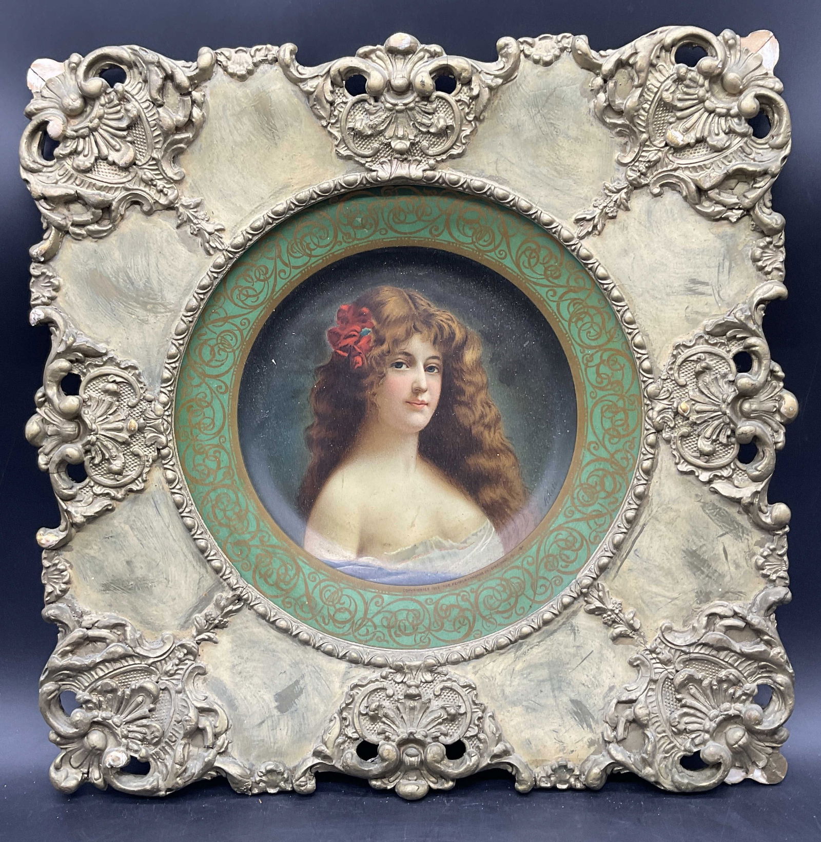 1905 VIENNA ARTPLATES BEACH COSHOCTON Framed Plate (1 of 9)