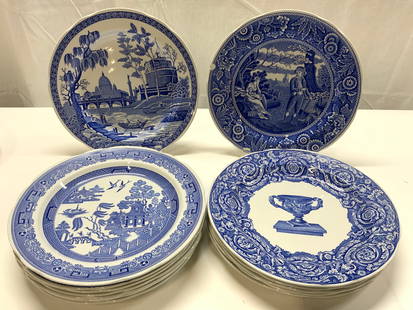 14 Spode Blue Room Collect Tradition Plate ENGLAND: 14 Spode Blue Room Collect Tradition Plate ENGLAND Blue & white decorative plates featuring people, monuments, & buildings. Plates have a floral border. MADE IN ENGLAND. Signed & marked on underside.
