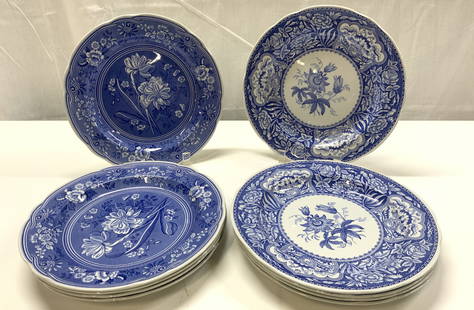 10 Spode Blue Room Collect. Floral Plates ENGLAND: 10 Spode Blue Room Collect. Floral Plates ENGLAND Blue & white decorative plates featuring floral & botanical themes. Plates have a floral border & are intricate & detailed. MADE IN ENGLAND. Signed &