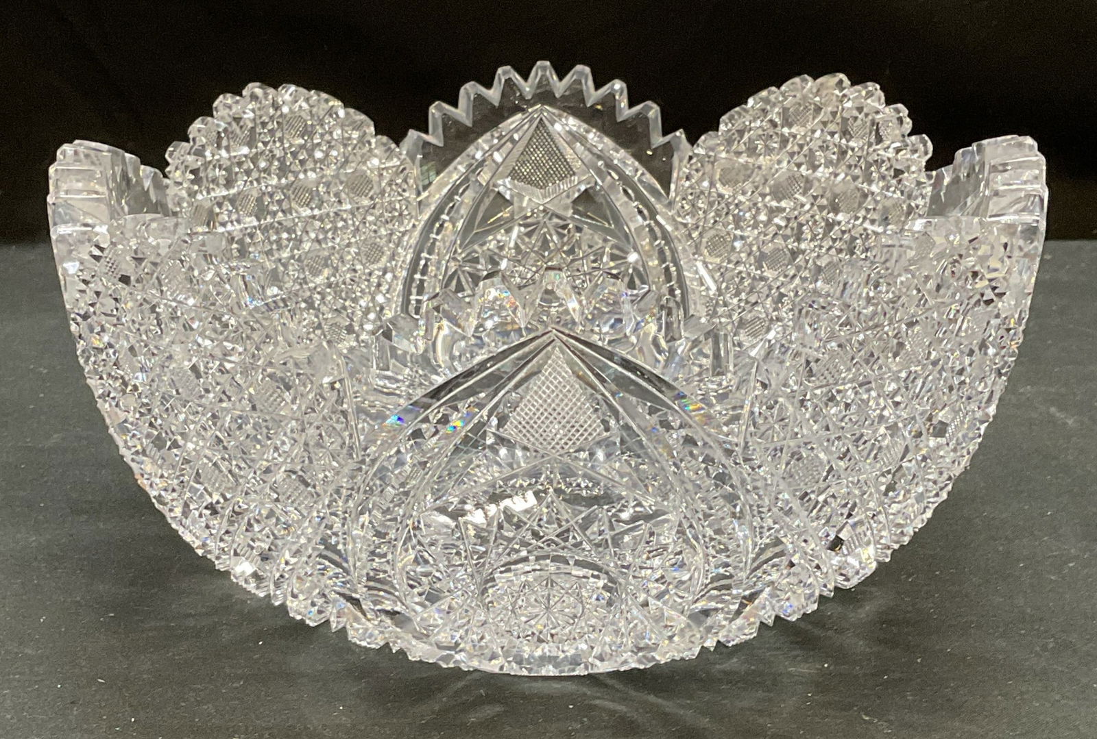 Antique American Brilliant Period Cut Crystal Bowl (1 of 6)