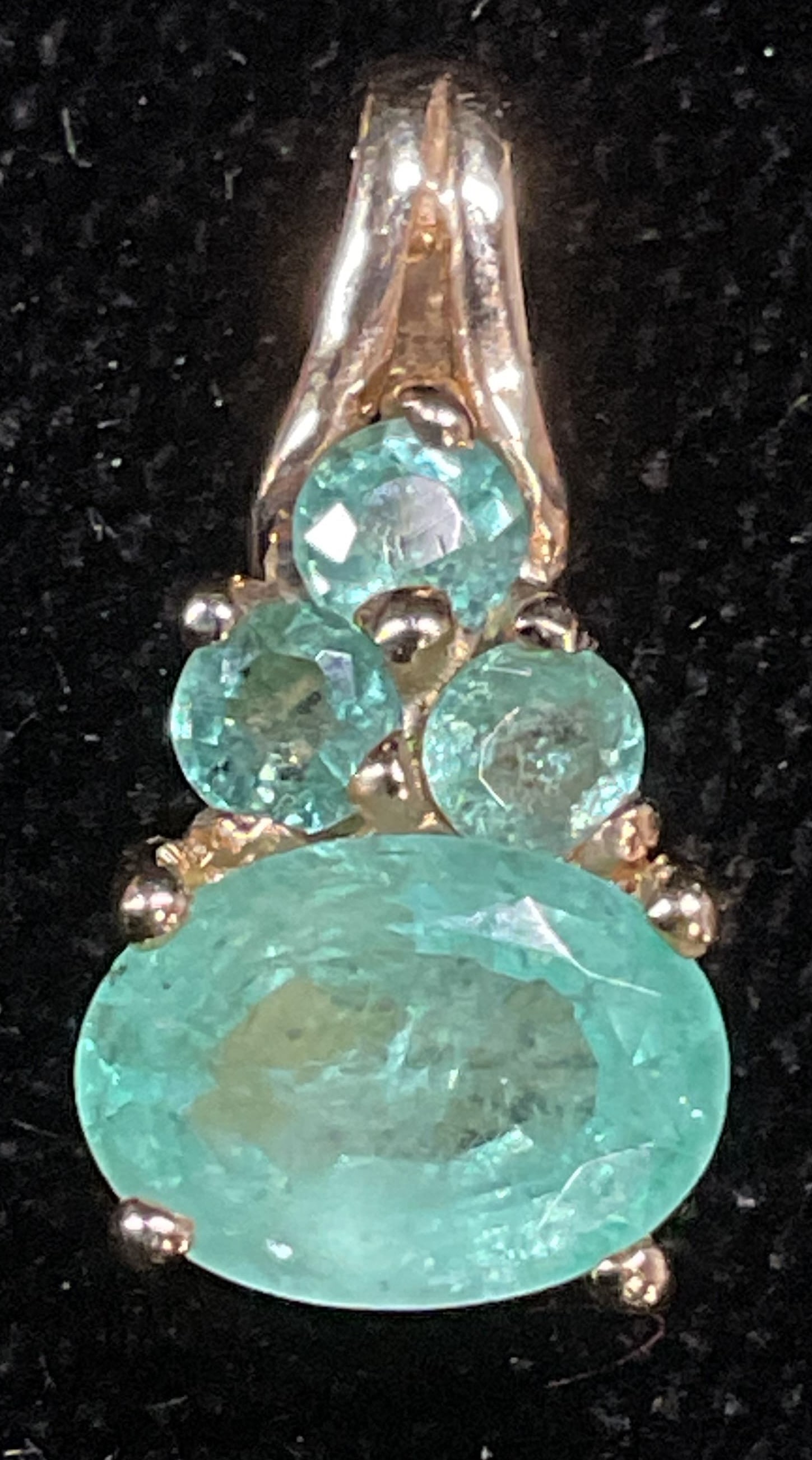 Signed RGE 14k Gold Semiprecious Pendant (1 of 6)