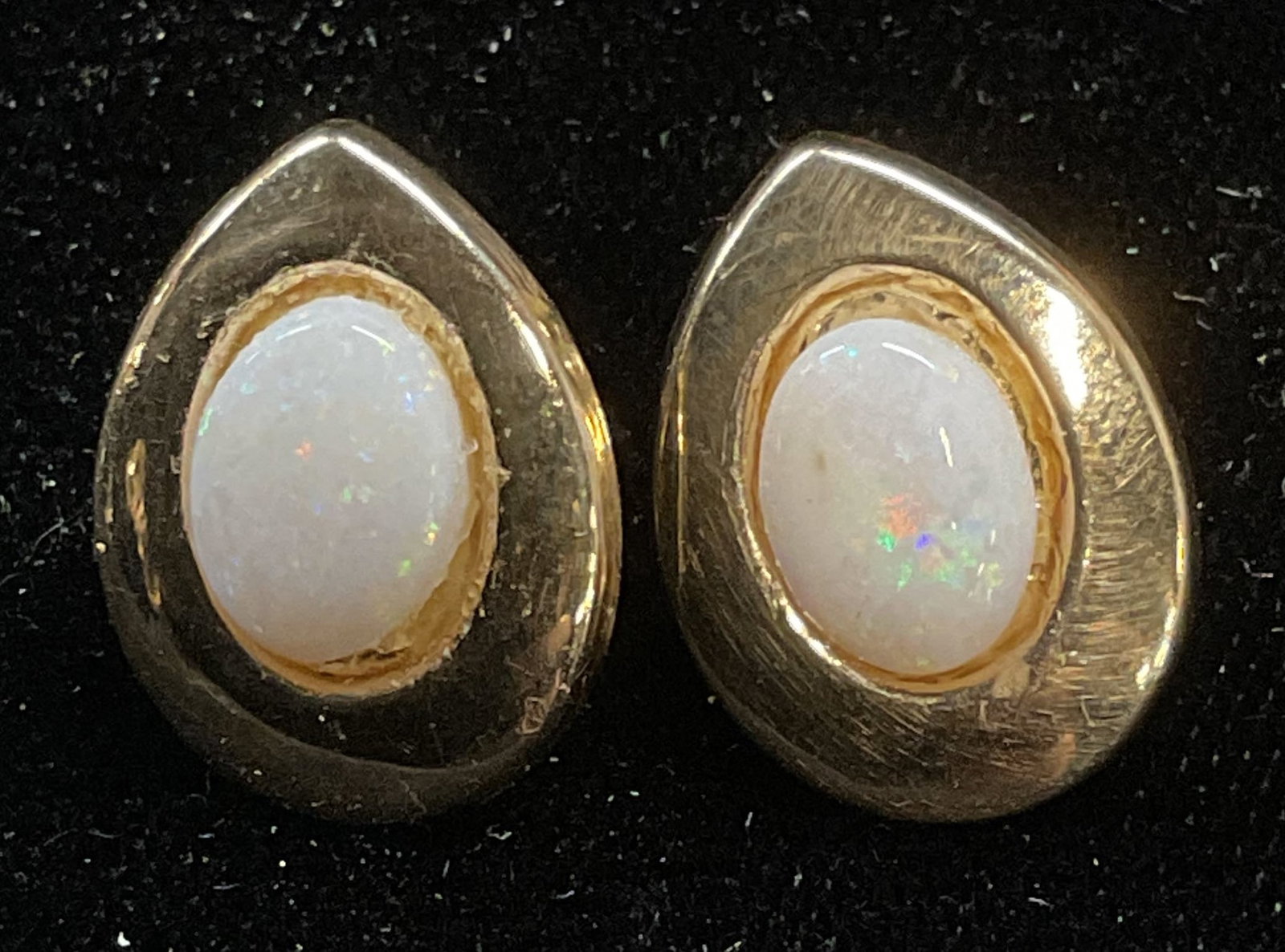 Signed 14k Gold Opal Teardrop Earrings (1 of 6)