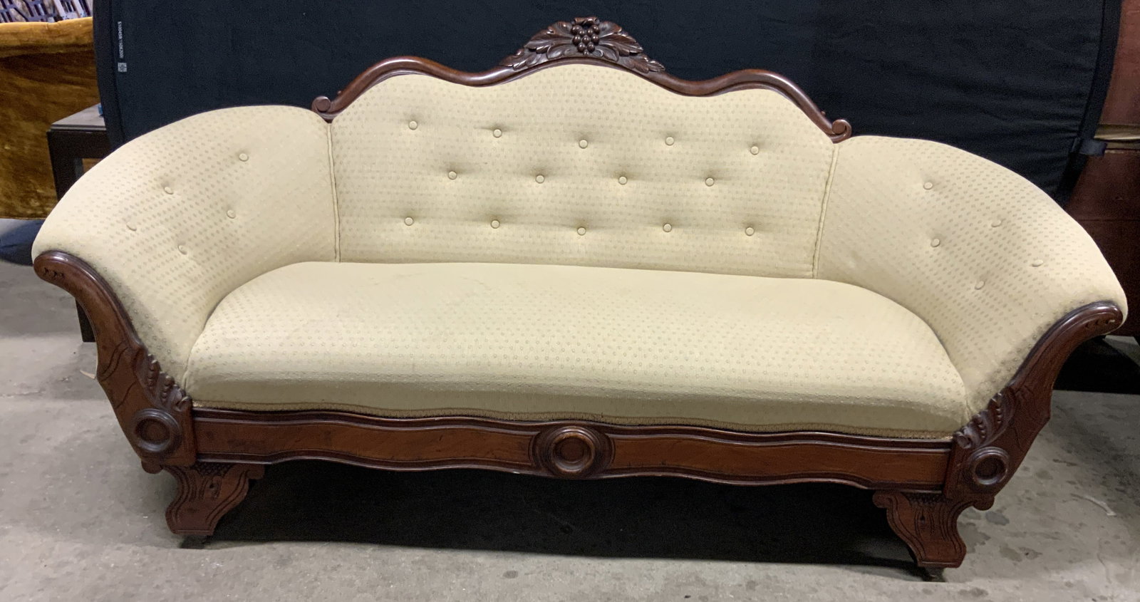 Antq Empire Style Tufted Uph Wooden Sofa (1 of 11)