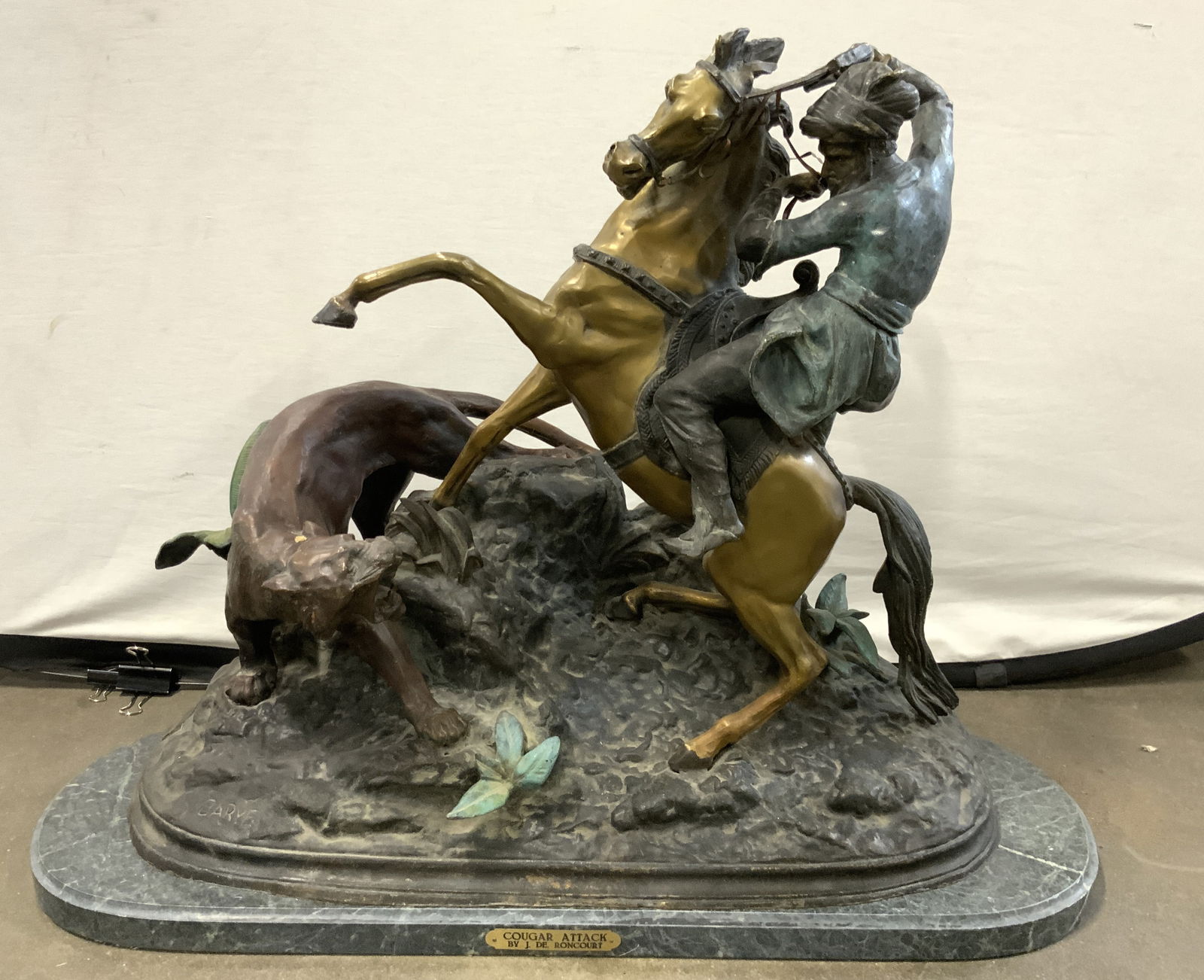 COUGAR ATTACK ANTOINE BARYE Bronze Sclpt (1 of 11)