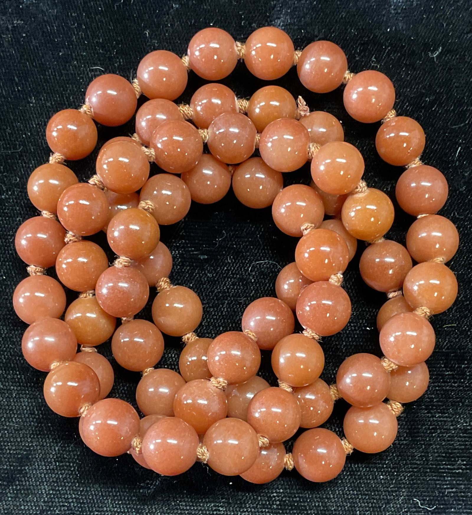 Vintage Russet Jade Beaded Necklace (1 of 7)