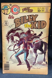 Charlton Comics Billy The Kid #121 1976: Billy The Kid volume 8 issue #121. Charlton Comics Group, 1976. Illustrated. Measures approx 10 x 6.5 inches. General wear to cover, pages, and binding consistent with exposure. Comic book, vintage co