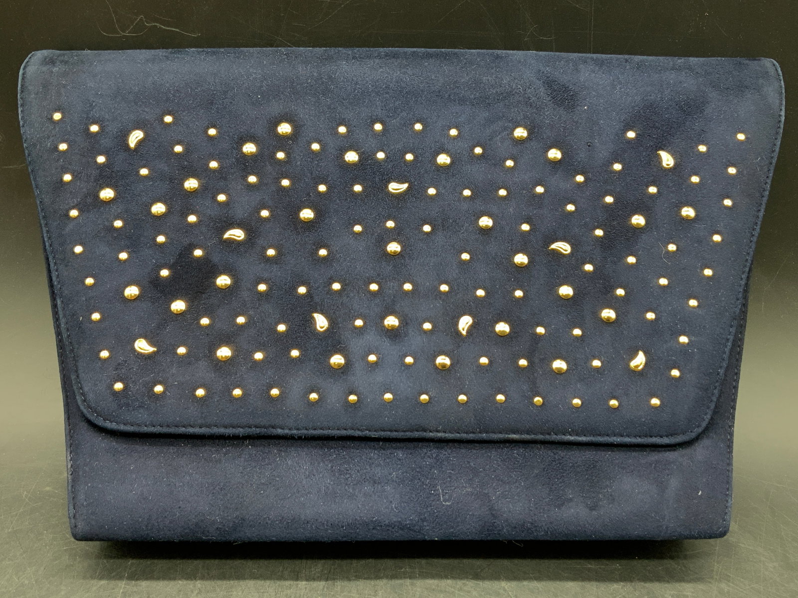 D ROSSANA by CHARNA Vintage Blue Suede Purse (1 of 13)