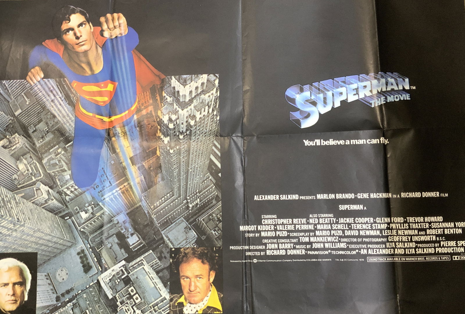 1978 DC COMICS Superman The Movie Poster UK (1 of 7)