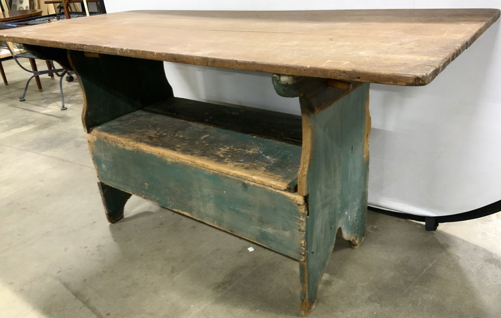 Antq 19th C American Prim Wooden Tavern Tbl (1 of 9)